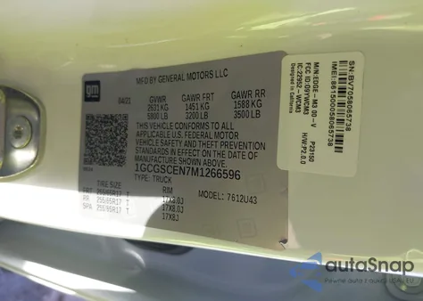 2021 Chevrolet Colorado 2Wd Long Box Lt из США, поврежденный, VIN 1GCGSCEN7M1266596